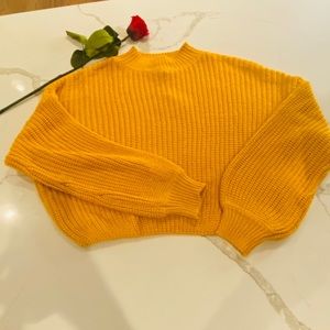 Gold crop top sweater